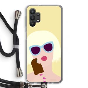 CaseCompany Ice cream: Samsung Galaxy A32 5G Transparant Hoesje met koord