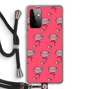 CaseCompany Flamingo: Samsung Galaxy A72 5G Transparant Hoesje met koord