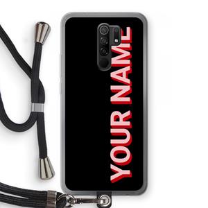 CaseCompany Namecase: Xiaomi Redmi 9 Transparant Hoesje met koord