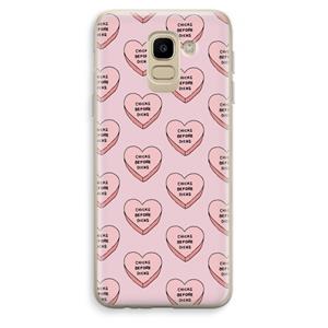 CaseCompany Chicks before dicks: Samsung Galaxy J6 (2018) Transparant Hoesje