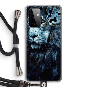 CaseCompany Darkness Lion: Samsung Galaxy A72 5G Transparant Hoesje met koord