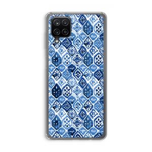 CaseCompany Blauw motief: Samsung Galaxy A12 Transparant Hoesje