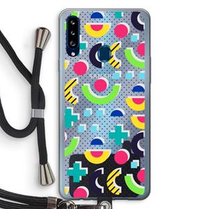 CaseCompany 8-bit N°1: Samsung Galaxy A20s Transparant Hoesje met koord