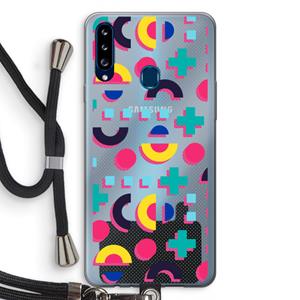 CaseCompany 8-bit N°2: Samsung Galaxy A20s Transparant Hoesje met koord