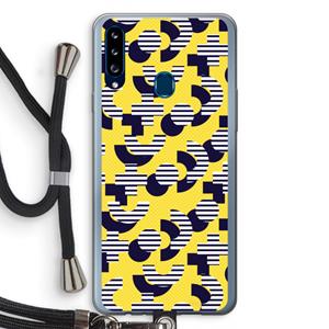 CaseCompany 8-bit N°3: Samsung Galaxy A20s Transparant Hoesje met koord
