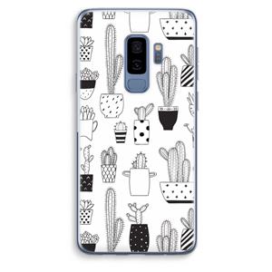 CaseCompany Cactusmotief: Samsung Galaxy S9 Plus Transparant Hoesje