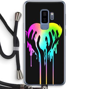 CaseCompany Hold My Heart: Samsung Galaxy S9 Plus Transparant Hoesje met koord