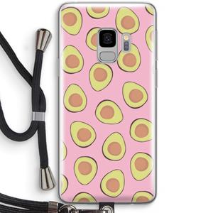 CaseCompany Dancing avocados: Samsung Galaxy S9 Transparant Hoesje met koord