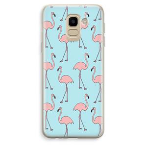 CaseCompany Anything Flamingoes: Samsung Galaxy J6 (2018) Transparant Hoesje