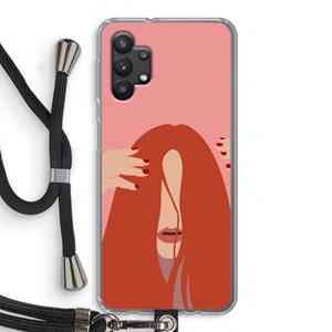 CaseCompany Woke up like this: Samsung Galaxy A32 5G Transparant Hoesje met koord