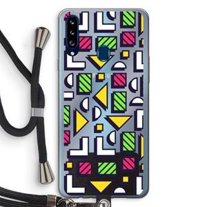 CaseCompany 8-bit N°4: Samsung Galaxy A20s Transparant Hoesje met koord