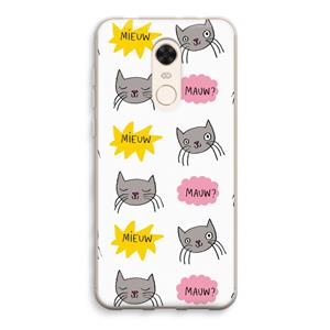 CaseCompany Meow: Xiaomi Redmi 5 Transparant Hoesje