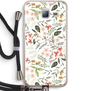CaseCompany Sweet little flowers: Samsung Galaxy J3 (2016) Transparant Hoesje met koord