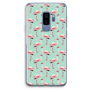CaseCompany Flamingoprint groen: Samsung Galaxy S9 Plus Transparant Hoesje