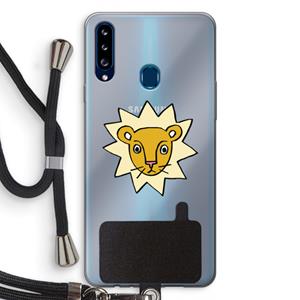 CaseCompany Kleine leeuw: Samsung Galaxy A20s Transparant Hoesje met koord