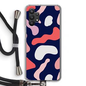 CaseCompany Memphis Shapes Pink: Samsung Galaxy A32 5G Transparant Hoesje met koord