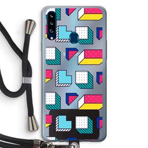 CaseCompany 8-bit N°7: Samsung Galaxy A20s Transparant Hoesje met koord