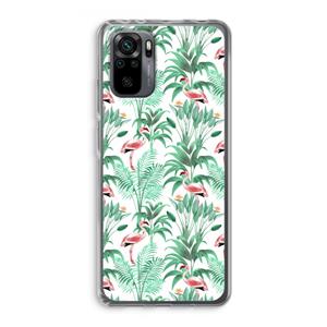 CaseCompany Flamingo bladeren: Xiaomi Redmi Note 10 Pro Transparant Hoesje