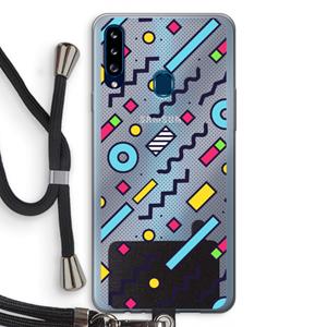 CaseCompany 8-bit N°8: Samsung Galaxy A20s Transparant Hoesje met koord