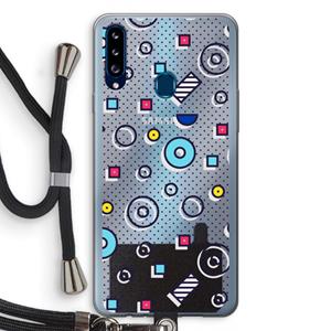 CaseCompany 8-bit N°9: Samsung Galaxy A20s Transparant Hoesje met koord