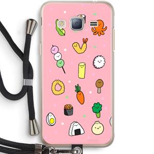 CaseCompany Happy bento friends: Samsung Galaxy J3 (2016) Transparant Hoesje met koord