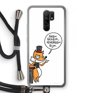 CaseCompany Geen Gezeik: Xiaomi Redmi 9 Transparant Hoesje met koord