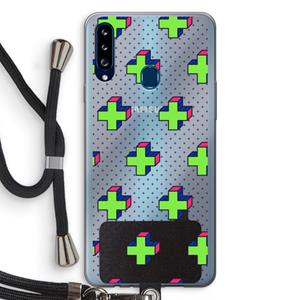 CaseCompany 8-bit N°10: Samsung Galaxy A20s Transparant Hoesje met koord