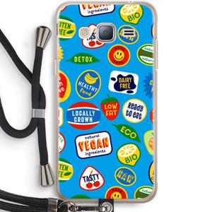 CaseCompany Fruitsticker: Samsung Galaxy J3 (2016) Transparant Hoesje met koord