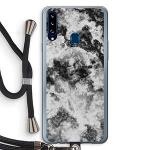 CaseCompany Onweer: Samsung Galaxy A20s Transparant Hoesje met koord