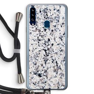 CaseCompany Gespikkelde marmer: Samsung Galaxy A20s Transparant Hoesje met koord