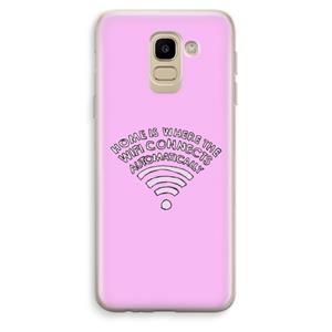 CaseCompany Home Is Where The Wifi Is: Samsung Galaxy J6 (2018) Transparant Hoesje