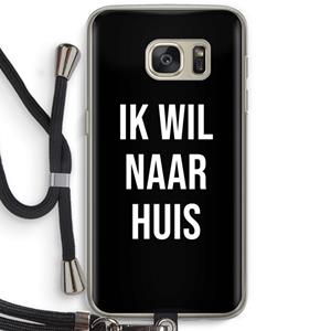 CaseCompany Ik wil naar huis - Zwart: Samsung Galaxy S7 Transparant Hoesje met koord