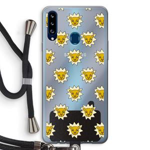 CaseCompany Leeuwenkoppen: Samsung Galaxy A20s Transparant Hoesje met koord