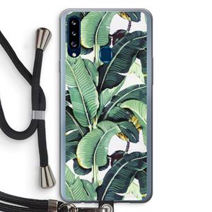CaseCompany Bananenbladeren: Samsung Galaxy A20s Transparant Hoesje met koord