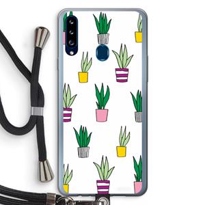 CaseCompany Sanseveria: Samsung Galaxy A20s Transparant Hoesje met koord