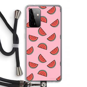 CaseCompany Watermeloen: Samsung Galaxy A72 5G Transparant Hoesje met koord