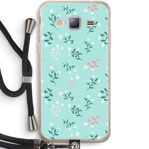 CaseCompany Small white flowers: Samsung Galaxy J3 (2016) Transparant Hoesje met koord