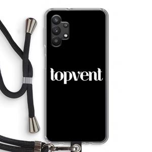 CaseCompany Topvent Zwart: Samsung Galaxy A32 5G Transparant Hoesje met koord