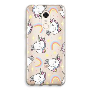 CaseCompany Rainbow Unicorn: Xiaomi Redmi 5 Transparant Hoesje