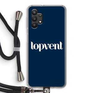 CaseCompany Topvent Navy: Samsung Galaxy A32 5G Transparant Hoesje met koord