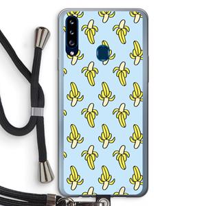 CaseCompany Bananas: Samsung Galaxy A20s Transparant Hoesje met koord