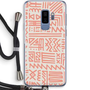 CaseCompany Marrakech Pink: Samsung Galaxy S9 Plus Transparant Hoesje met koord