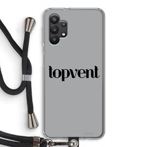CaseCompany Topvent Grijs Zwart: Samsung Galaxy A32 5G Transparant Hoesje met koord