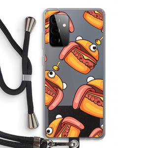 CaseCompany Hamburger: Samsung Galaxy A72 5G Transparant Hoesje met koord