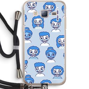 CaseCompany Gezichtjes: Samsung Galaxy J3 (2016) Transparant Hoesje met koord