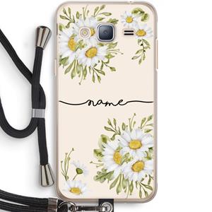 CaseCompany Daisies: Samsung Galaxy J3 (2016) Transparant Hoesje met koord