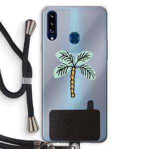 CaseCompany Palmboom: Samsung Galaxy A20s Transparant Hoesje met koord