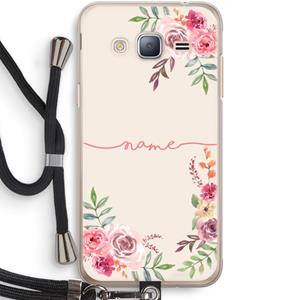 CaseCompany Rozen: Samsung Galaxy J3 (2016) Transparant Hoesje met koord