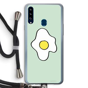 CaseCompany Spiegelei: Samsung Galaxy A20s Transparant Hoesje met koord