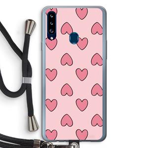 CaseCompany Ondersteboven verliefd: Samsung Galaxy A20s Transparant Hoesje met koord